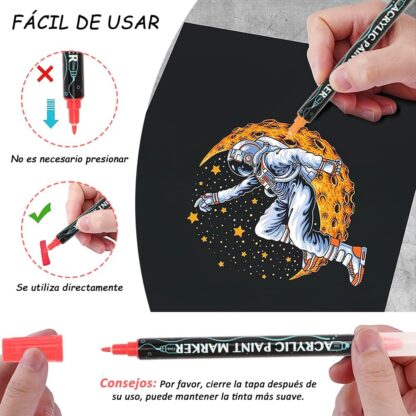 極描丙烯馬克筆/雙頭點點筆水性顏料筆陶瓷記號筆36色嘟嘟筆(36色)：圖片 3