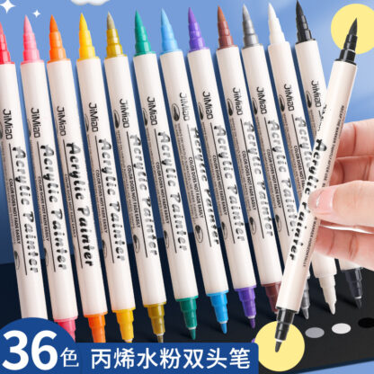 極描馬克筆軟頭粉彩筆防水手繪/畫鞋/玻璃/塗鴉筆/雙頭繪畫筆/36色：圖片 5