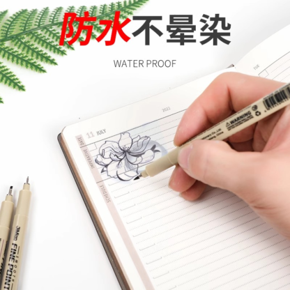 極描針管筆學生用美術漫畫建築設計黑色簽字筆手繪草圖勾線筆(12支一組)：圖片 10