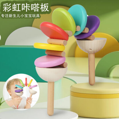 木製響板 | 男孩女孩禮物 | 彩虹色兒童打擊樂器 | 幼稚園生日學前班：圖片 2