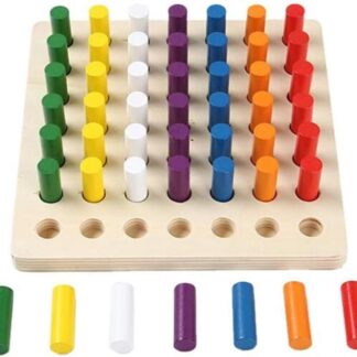 木製圓柱插座積木棒 | 抓握訓練 | 顏色辨識 |數量計算/專注力訓練/分類訓練/觀察力及手眼協調訓練