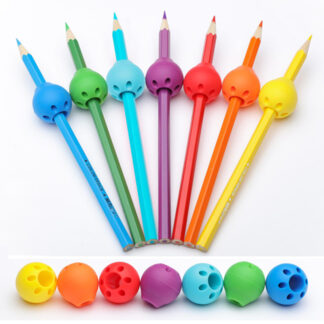 小學生握筆器 1 個(顏色隨機) | 球形握筆器 | 兒童糾正握筆矯正器 | 一年級鉛筆矯正器