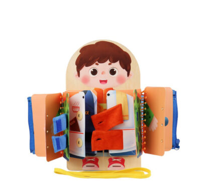 蒙特梭利2-3歲幼兒童拉拉鍊系紐帶扣繫鞋帶 | 學前教育忙碌板：圖片 4