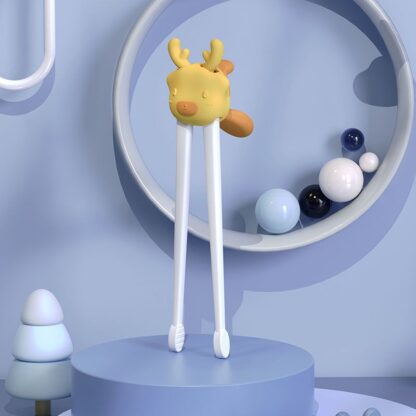 左右手可用的兒童學習筷 | 虎口定位自動回彈學習餐具 | 學習餐具 | 兒童學習筷 | 2歲以上(附收納盒)：圖片 3