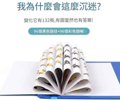 磁性七巧板兒童益智拼圖木製早教玩具 | 藍色磁性七巧板（含7塊拼塊+96道題目本）：圖片 5