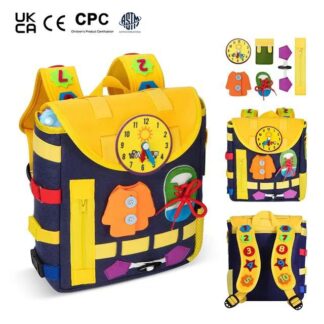 多功能感統學習背包 |幼兒園益智玩具，便攜式多功能幼兒學習活動
