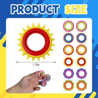 6入裝兒童手指感統訓練旋轉組 | 6件裝坐立不安玩具成人感官環矽膠指尖旋轉玩具｜專注力培養舒壓小物