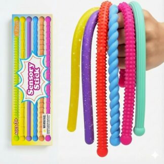 6支裝 紋理感官紓壓棒 隨身療癒小物 彈性拉伸 兒童專注力教具 辦公室減壓 觸覺刺激玩具