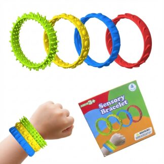 4入組 矽膠感官紓壓手環 彈力指尖玩具 專注力訓練 減壓神器 ADHD/自閉症/焦慮 觸覺刺激 兒童成人通用