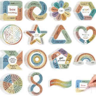 解決寫功課分心！兒童呼吸舒壓貼紙 專注力提升小物 緩解考試緊張焦慮 感官情緒調節貼 貼在筆記本水壺隨時練習 舒壓療癒貼紙