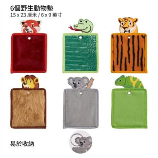 感官觸覺探索動物紋理墊6入組｜多材質觸摸安撫玩具｜親子互動專注訓練