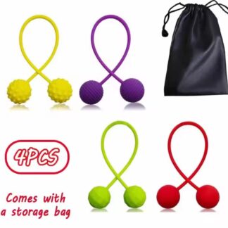 彩色指尖珠矽膠手指運動感官玩具 兒童專注力訓練 4入組 附收納袋