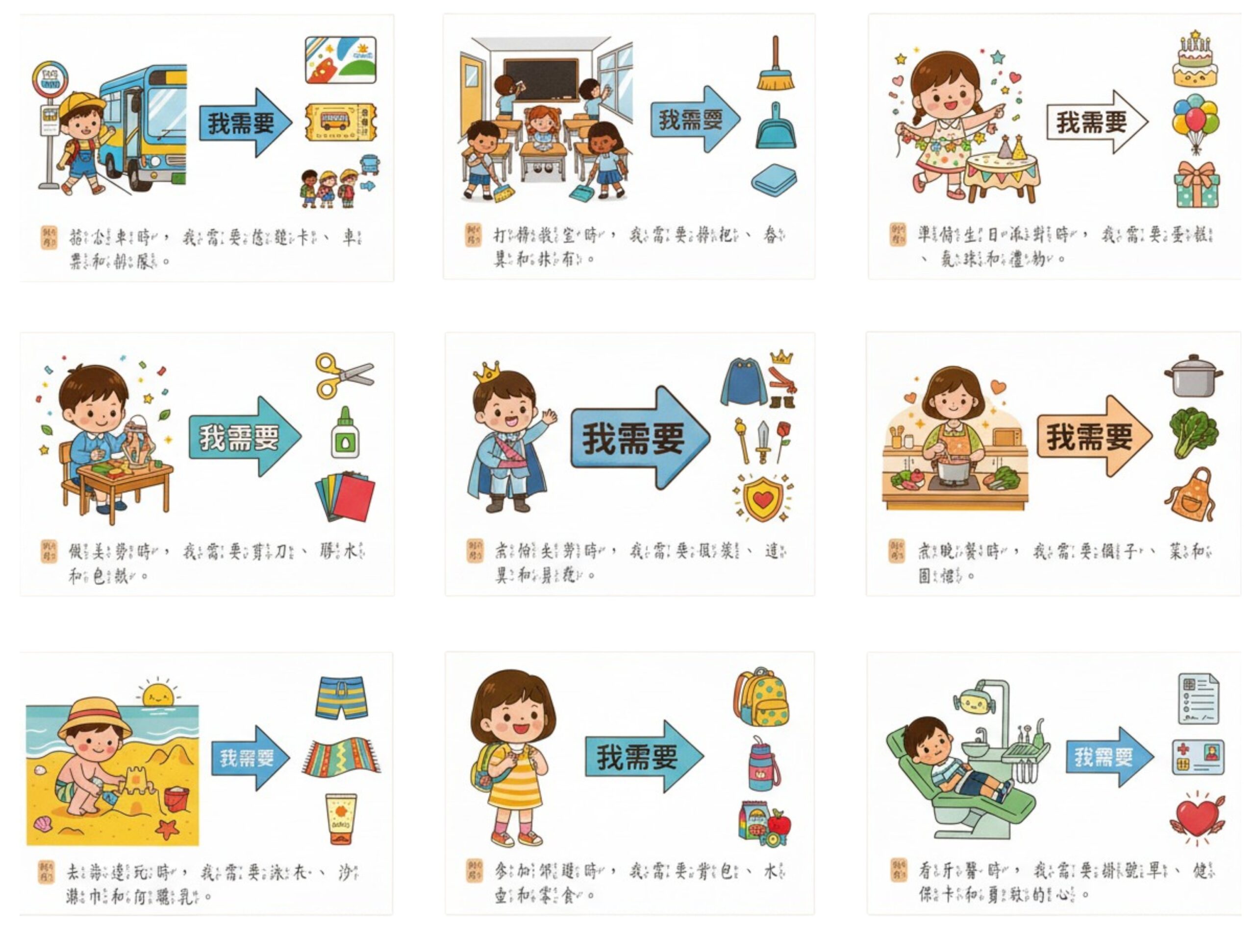 生活邏輯表達圖卡-我需要 語言啟蒙教具:圖片 5