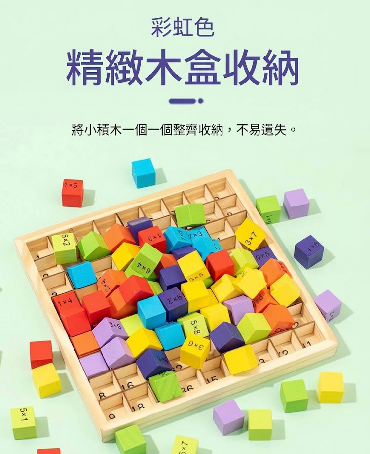 彩虹木製乘法表板:圖片 3