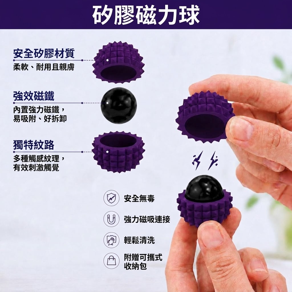 4入組矽膠磁力球:圖片 5
