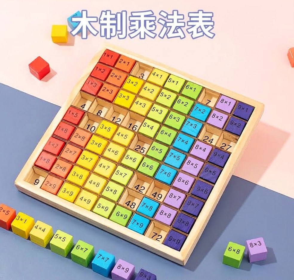 彩虹木製乘法表板